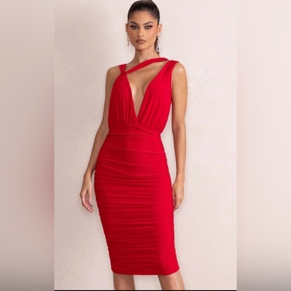 Club L London Red Dress-Maternity Dress